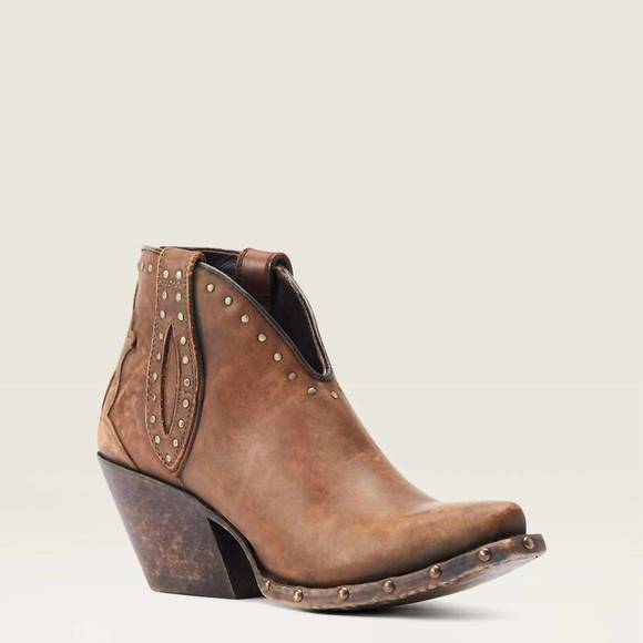 NEW ARIAT women's greeley western boot bootie in brown - Picture 7 of 7